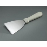 Culinary Essentials, Pan Scraper, 4 1/4"L Slanted S/S Blade, 5" White Handle