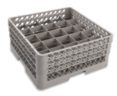 Culinary Essentials, 25-Comp Glass Rack, (3) 25-Comp Extenders, Comp Size: 3 1/2" Square, 7 7/8"H Max Inside, Open Bottom & Sidewall