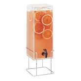 CAL-MIL, Mid-Century Square Beverage Dispenser, 3 gallon, Ice Chamber