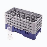 Cambro, Camrack Glass Rack, w/ 3 Extenders, Half Size, 17 Compartments, 6 7/8" Max. H, Soft Gray