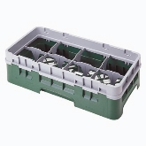 Cambro, Camrack Glass Rack, w/ 4 Extenders, Half Size, 8 Compartments, 8 1/2" Max., Sherwood Green