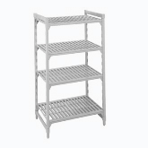 Cambro, Camshelving Starter Unit, 21" W x 60" L x 64" H, 4 Shelf, Speckled Gray