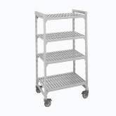 Cambro, Camshelving Mobile Starter Unit, 18" W x 42" L x 75" H, 4 Shelf, 2 Swivel Casters, Speckled Gray