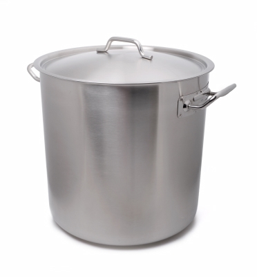 Culinary Essentials, Stock Pot, 25.25 qt, w/Cover, S/S/Aluminum, 12 5/8