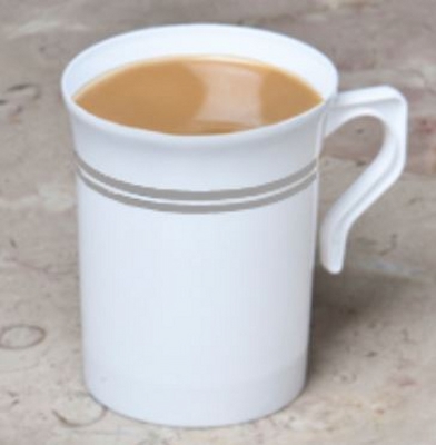 Emi Yoshi, Coffee Mug, Glimmerware, White/Silver, Polystyrene, 8