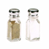 Vollrath Dripcut Salt and Pepper Shaker, 2 oz, Glass Square Bottom Jar, Chrome Top