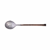 Arcata, Slotted Serving Spoon, 12", S/S, Hammered Copper Handle