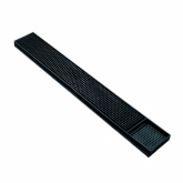 Culinary Essentials, Non-Slip Bar Mat, 27"W x 3 1/4"D, Black Rubber