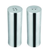 Arcata, Round Salt & Pepper Shaker Set, 1 1/4" x 3 1/2", 18/8 S/S, Satin Finish