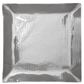 Arcata, Square Platter, 12 3/4" x 12 3/4", Hammered 14/1 S/S, Double Wall