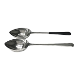 G.E.T., Portion Control Spoon, 6 oz, 12", Solid, Black Handle, 18/8 S/S
