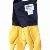 Tucker Safety, BurnGuard High Temp 3 Finger Gloves, Blue & Yellow, 18"
