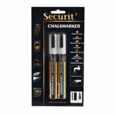 American Metalcraft, Securit Chalk Markers, White, Small Tip, Pack of 2