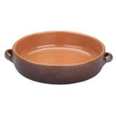 Arcata, Flat Pan, 64.25 oz, Chestnut Reactive, Terracotta