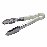 Culinary Essentials, Utility Tong, 9"L, S/S, White Handle