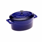 Arcata, Mini Oval Casserole Dish, 14.25 oz, 3 1/2" x 4 3/4", Blue, Cast Iron