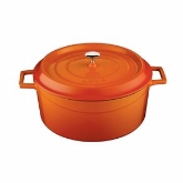 Arcata, Round Casserole Dish, 7 qt, 11" dia., Orange, Cast Iron