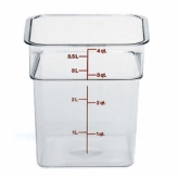 Cambro, CamSquare Food Container, 4 qt, 7 3/8" Deep, Clear