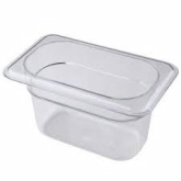 Cambro, Camwear Food Pan, 1/9 Size, 4" Deep, Clear, Plastic