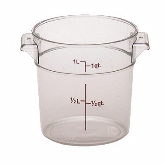 Cambro, Camwear Round Storage Container, Clear, 1 qt