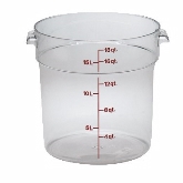 Cambro, Camwear Round Storage Container, 18 qt, 12" Deep, Clear