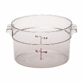 Cambro, Camwear Round Storage Container, 2 qt, 4 3/16" Deep, Clear