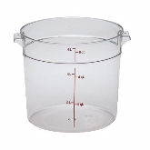 Cambro, Camwear Round Storage Container, 6 qt, 7 15/16" Deep, Clear