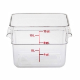 Cambro, CamSquare Food Storage Container, 8 3/4" Deep, 12 qt, Clear