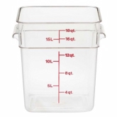Cambro, CamSquare Food Container, 18 qt, 12 5/8" Deep, Clear