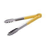Culinary Essentials, Utility Tong, 12"L, S/S, Yellow Handle