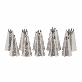 Culinary Essentials, Star Pastry Tips, Sizes 0-9, S/S, Set of 10