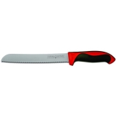 Culinary Essentials, CrestCut Bread Knife, 8", Scalloped Edge, Black/Red Handle