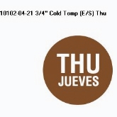 Ecolab Food Safety Solutions 3/4" Cold Temp, Thursday