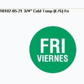 Ecolab Food Safety Solutions 3/4" Cold Temp, Friday