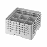 Cambro, Glass Rack, Camrack, Full Size, 9 Compartments, Soft Gray