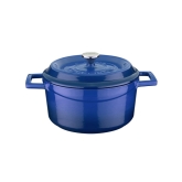 Arcata, Cast Iron Casserole Dish, Round, 3 qt, Blue
