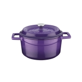 Arcata, Cast Iron Casserole Dish, Round, 3 qt, Purple