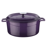 Arcata, Cast Iron Casserole Dish, Round, 7 qt, Purple