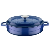 Arcata, Cast Iron Casserole Dish, Multi Purpose, Round, 3.7 qt, Blue