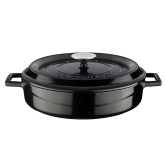Arcata, Cast Iron Casserole Dish, Multi Purpose, Round, 3.7 qt, Black