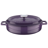 Arcata, Cast Iron Casserole Dish, Multi Purpose, Round, 6 qt, Purple