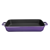 Arcata, Cast Iron Roaster and Baking Tray, Rectangular, 5.1 qt, Purple