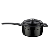 Arcata, Cast Iron Sauce Pan, Round, 1.4 qt, Black