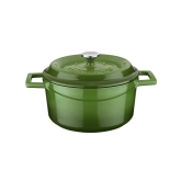 Arcata, Cast Iron Casserole Dish, Round, 3 qt, Green