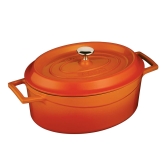 Arcata, Cast Iron Casserole Dish, Oval, 6.75 qt, Orange