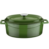 Arcata, Cast Iron Casserole Dish, Oval, 6.75 qt, Green