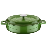 Arcata, Cast Iron Casserole Dish, Multi Purpose, Round, 3.7 qt, Green