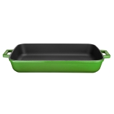 Arcata, Cast Iron Roaster and Baking Tray, Rectangular, 5.1 qt, Green