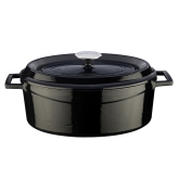 Arcata, Cast Iron Casserole Dish, Oval, 5 qt, Black