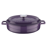 Arcata, Cast Iron Casserole Dish, Multi Purpose, Round, 3.7 qt, Purple
